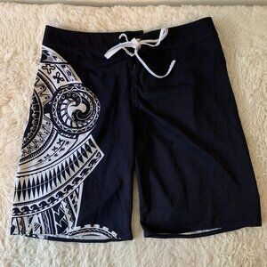 Blue Tribal Samoan/Polynesian/Hawaiian Board Shorts size L